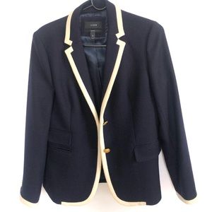 NAVY/CREAM LONG SLEEVE BLAZER J.CREW SIZE: 10